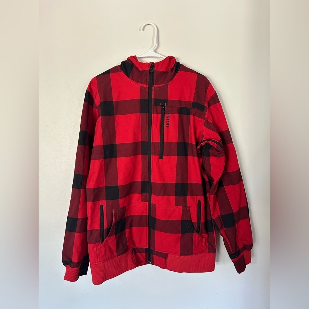 NWOT BURTON Snowboard Coat Mens Plaid Red Insulated Ski Winter Jacket Medium